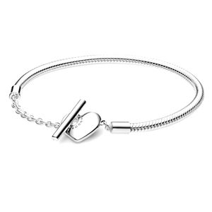 Pandora Moments Heart T-Bar Snake Chain Bracelet
